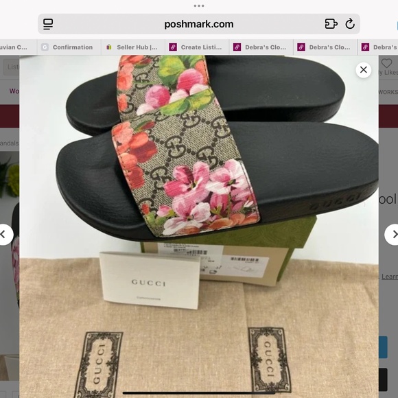 Women’s Gucci Gigi bloom pool slides, size 36 in Italy Made in Italy - Picture 7 of 9